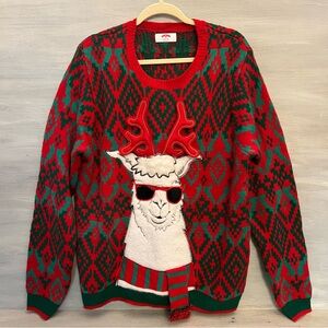 Holiday Time Cool Llama Ugly‎ UNISEX Christmas Holiday Sweater XL Good Condition